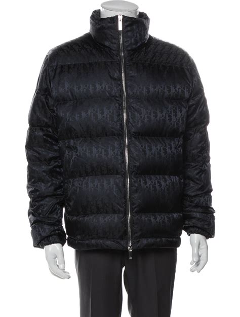 black dior puffer jacket|Dior oblique puffer jacket.